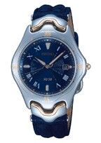 Uhrenarmband Seiko SKK008F1 / 7N32-F010 Leder Blau