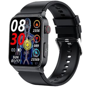 Super Watch Ny E500 blodsukker Smart Watch mænd EKG Monitor Blodtryk kropstemperatur Smartwatch IP68 Vandtæt fitness tracker sort