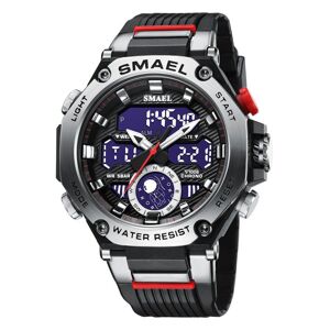 SMAEL 8069 Outdoor Multifunctional Waterproof Sports Alloy Luminous Watch(Black Silver)