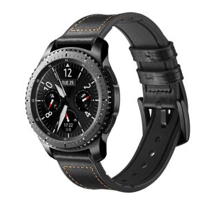INF Armbånd Samsung Gear S3 Classic, Frontier, Galaxy Watch 22 mm Læder Sort
