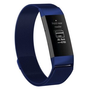 My Store Stainless Steel Magnet Watch Band for FITBIT Charge 4 / 3，Small Size: 190x18mm(Blue)