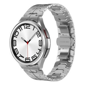 My Store For Samsung Galaxy Watch6 Classic 43 / 47mm Lron Man Curved Connection Stainless Steel Watch Band(Silver)