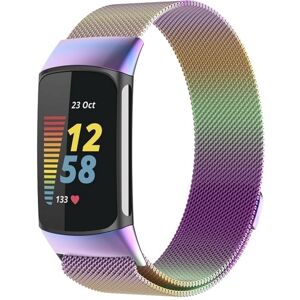 My Store For Fitbit Charge 6 Milan Magnetic Metal Steel Mesh Watch Band(Colorful)