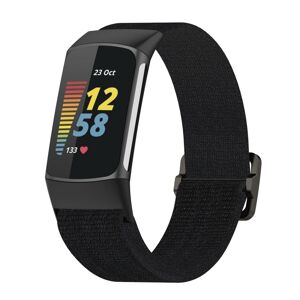 My Store For Fitbit Charge 6 Elastic Nylon Braid Watch Band(Black)