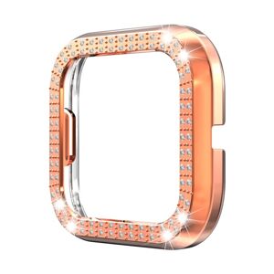 Shoppo Marte For Fitbit versa 2 PC Double-row Diamond-encrusted Protective Shell(Rose gold)