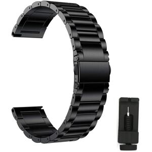 INF Garmin Vivoactive 3/Garmin Vivomove HR armbånd rustfrit stål Sort - Hurtige leveringer