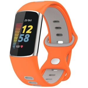 CaseOnline Twin Sport Armband Fitbit Charge 5 - Orange/grå