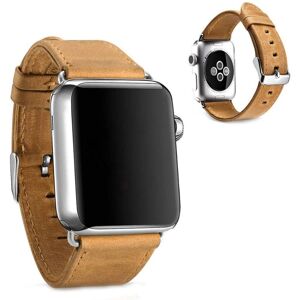 Generic iCarer Crazy Horse Apple Watch Series 5 40mm ægte læder urrem - LightBrown