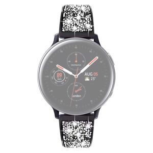 Generic 22mm Universal glitter adorned stainless steel watch strap - Black