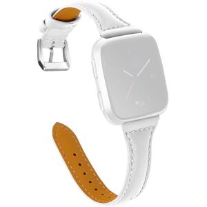 Generic Fitbit Versa 2 / Versa Lite / Versa simple genuine leather watch strap - White