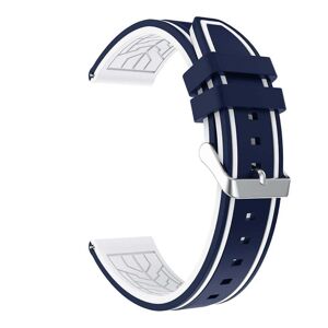 Generic 22mm Universal cool design silicone watch strap - Midnight Blue White