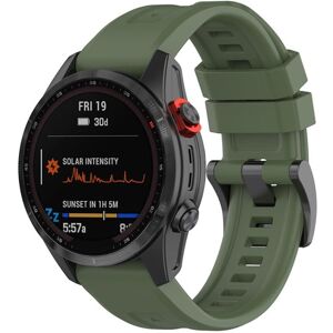 Generic 20mm Garmin Fenix 7S / Instinct 2S silicone watch strap with metal buckle - Midnight Green