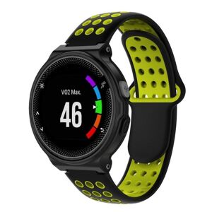 Generic Garmin Forerunner to farvet silikone urrem - Sort / Gul-grøn