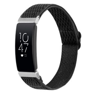 Shoppo Marte For Fitbit Inspire 2 Buckle Wave Braided Nylon Watch Band(Black)