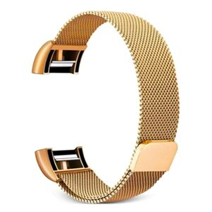 Shoppo Marte Smart Watch Stainless Steel Watch Band for FITBIT Charge 2, Size: S(Gold)