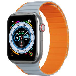 Apple Watch (42/44/SE/45/49mm) Dux Ducis LD-Series Magnetisk Silikone Rem - Grå / Orange