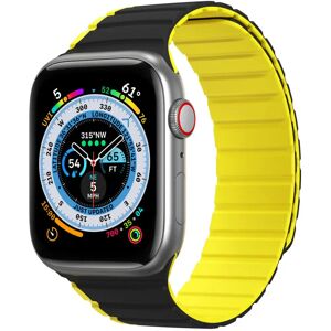Apple Watch (38/40/SE/41MM) Dux Ducis LD-Series Magnetisk Silikone Rem - Sort / Gul