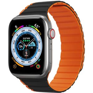 Apple Watch (38/40/SE/41MM) Dux Ducis LD-Series Magnetisk Silikone Rem - Sort / Orange