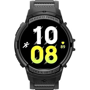 Samsung Galaxy Watch 6 (44mm) SPIGEN Rugged Armor Pro Case - Fleksibel Plastik Cover og Rem - Mat Sort