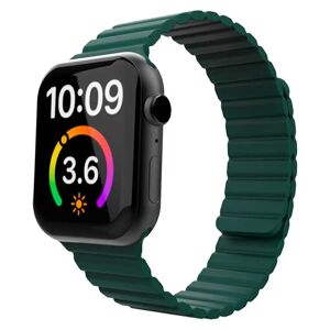 Apple Watch (42/44/SE/45/49mm) Lippa Magnetisk Silikone Rem - Mørkegrøn