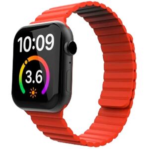 Apple Watch (42/44/SE/45/49mm) Lippa Magnetisk Silikone Rem - Rød