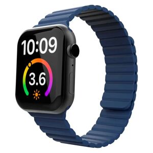 Apple Watch (42/44/SE/45/49mm) Lippa Magnetisk Silikone Rem - Mørkeblå