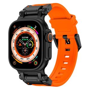 Apple Watch (42 / 44 / SE / 45 / 49mm) Tech-Protect Delta Pro Silikone Rem - Black / Orange