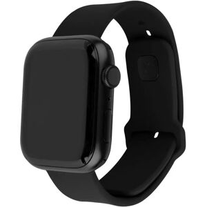 Apple Watch (42 / 44 / 45 / SE / 49mm) Fixed Wide Sporty Silikone Rem Sæt - Sort