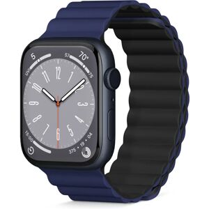 Apple Watch (42/44/SE/45/49mm) Epico Magnetisk Silikone Rem - Blå / Sort