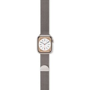 Apple Watch (42/44/SE/45/49mm) Epico Milanese Rustfri Stål Rem - Starlight