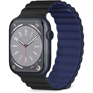 Apple Watch (42/44/SE/45/49mm) Epico Magnetisk Silikone Rem - Sort / Blå