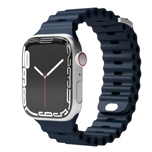 Apple Watch (42/44/SE/45/49MM) Vonmählen Wave Band Silikone Rem - Blå