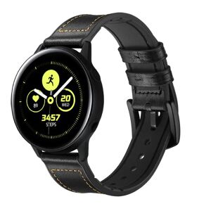 MOBILCOVERS.DK Smartwatch Læder Belagt Silikone Rem (20mm) - Sort