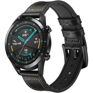 MOBILCOVERS.DK Smartwatch Universal (22mm) Læder Rem - Sort