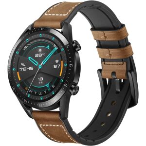 MOBILCOVERS.DK Smartwatch Universal (22mm) Læder Rem - Mørkebrun / Sort