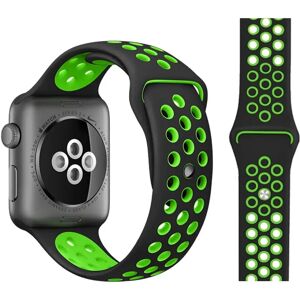 MOBILCOVERS.DK Apple Watch (38/40/SE/41MM) To-Farvet Silikone Rem - Sort / Grøn