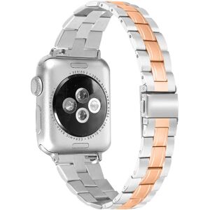 MOBILCOVERS.DK Apple Watch (42/44/SE/45/49mm) To-Farvet Rustfri Stål Rem - Aluminium / Gold