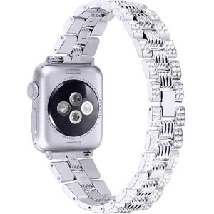 MOBILCOVERS.DK Apple Watch (42/44/SE/45/49mm) Metal Rem m. Rhinsten - Sølv