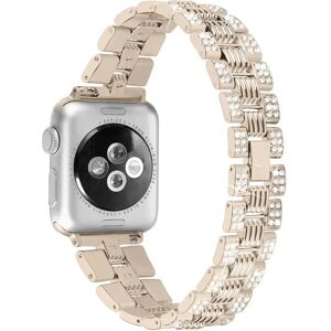 MOBILCOVERS.DK Apple Watch (42/44/SE/45/49mm) Metal Rem m. Rhinsten - Guld