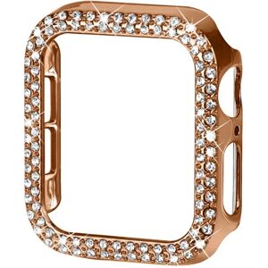 MOBILCOVERS.DK Apple Watch 9/8/7 (41mm) Hårdt Plast Cover - Guld & Rhinsten