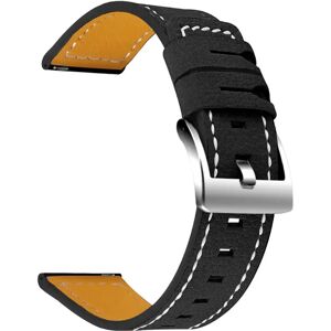 MOBILCOVERS.DK Universal Smartwatch Ko-Læder Rem (20mm) - Sort