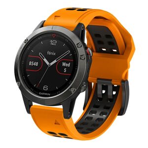 MOBILCOVERS.DK Universal Garmin Dobbelt-hullet Silikone Rem (26mm) - Orange / Sort