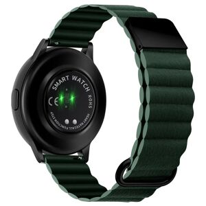 MOBILCOVERS.DK Universal Smartwatch Rem 20mm Magnetisk Litchi Læder - Grøn / Sort