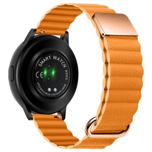 MOBILCOVERS.DK Universal Smartwatch Rem 20mm Magnetisk Litchi Læder - Orange / Rose Gold