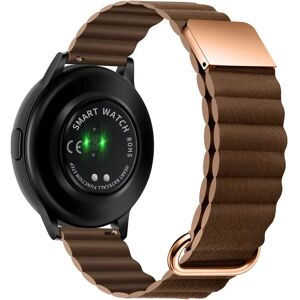 MOBILCOVERS.DK Universal Smartwatch Rem 20mm Magnetisk Litchi Læder - Brun / Rose Gold