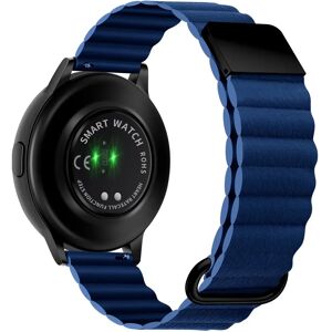 MOBILCOVERS.DK Universal Smartwatch Rem 20mm Magnetisk Litchi Læder - Mørk Blå / Sort