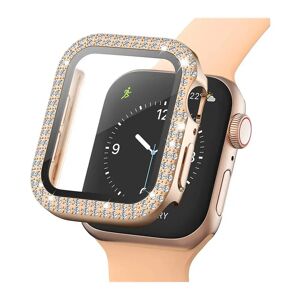 MOBILCOVERS.DK Apple Watch (38mm) Hårdt Plast Case m. Indbygget Skærmbeskyttelse - Rose Gold & Rhinsten