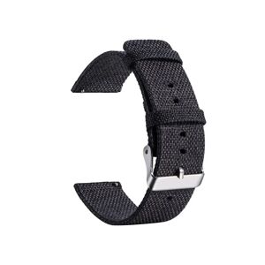 MOBILCOVERS.DK Smartwatch Nylon Canvas Rem - (20mm) - Sort