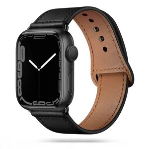 Apple Watch (42/44/SE/45/49mm) Tech-Protect LEATHERFIT Vegansk Læder Rem - Sort