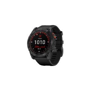 Garmin fenix 7X Solar - 51 mm - skifergrå - sportsur med bånd - silikone - sort - håndledsstørrelse: 127-210 mm - display 1.4 - 16 GB - Bluetooth, Wi-Fi, ANT+ - 96 g